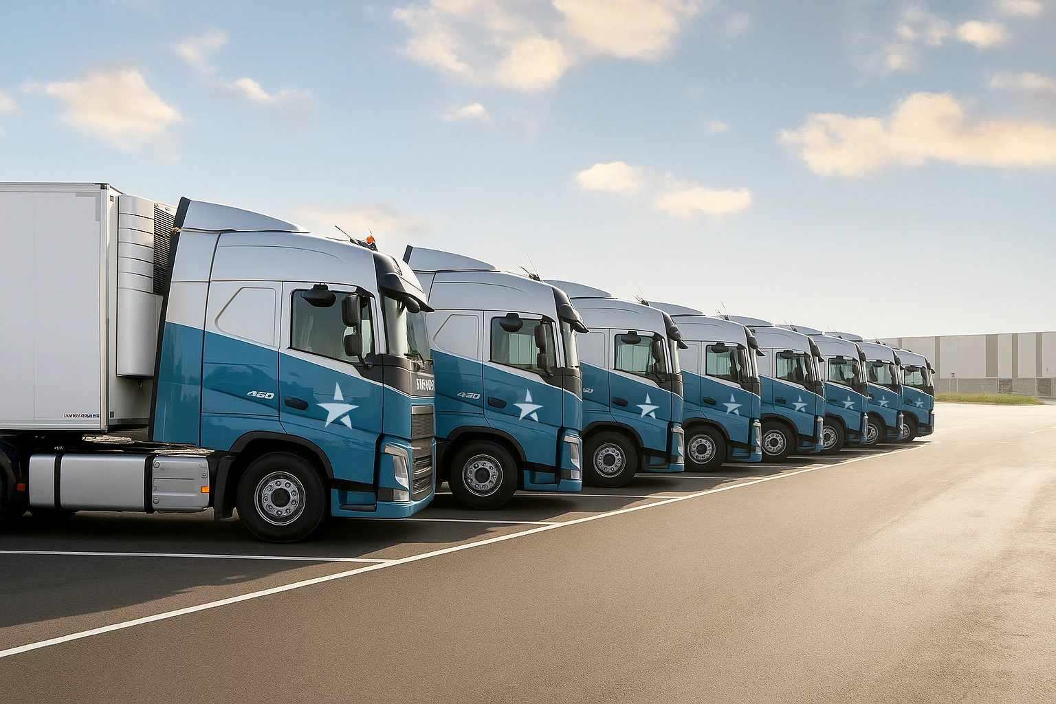 Les camions d'Euro Trafic, société de transport